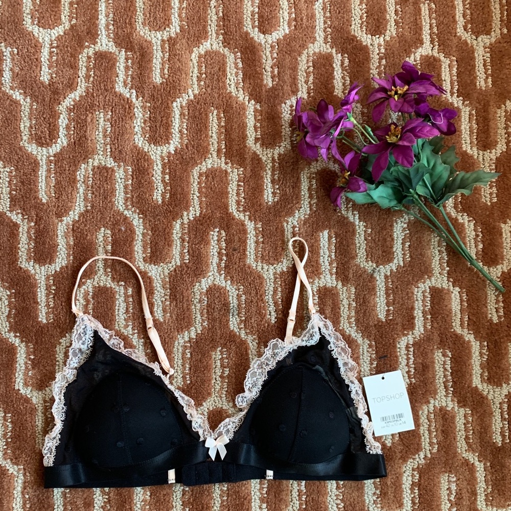 TopShop Triangle black dot bra